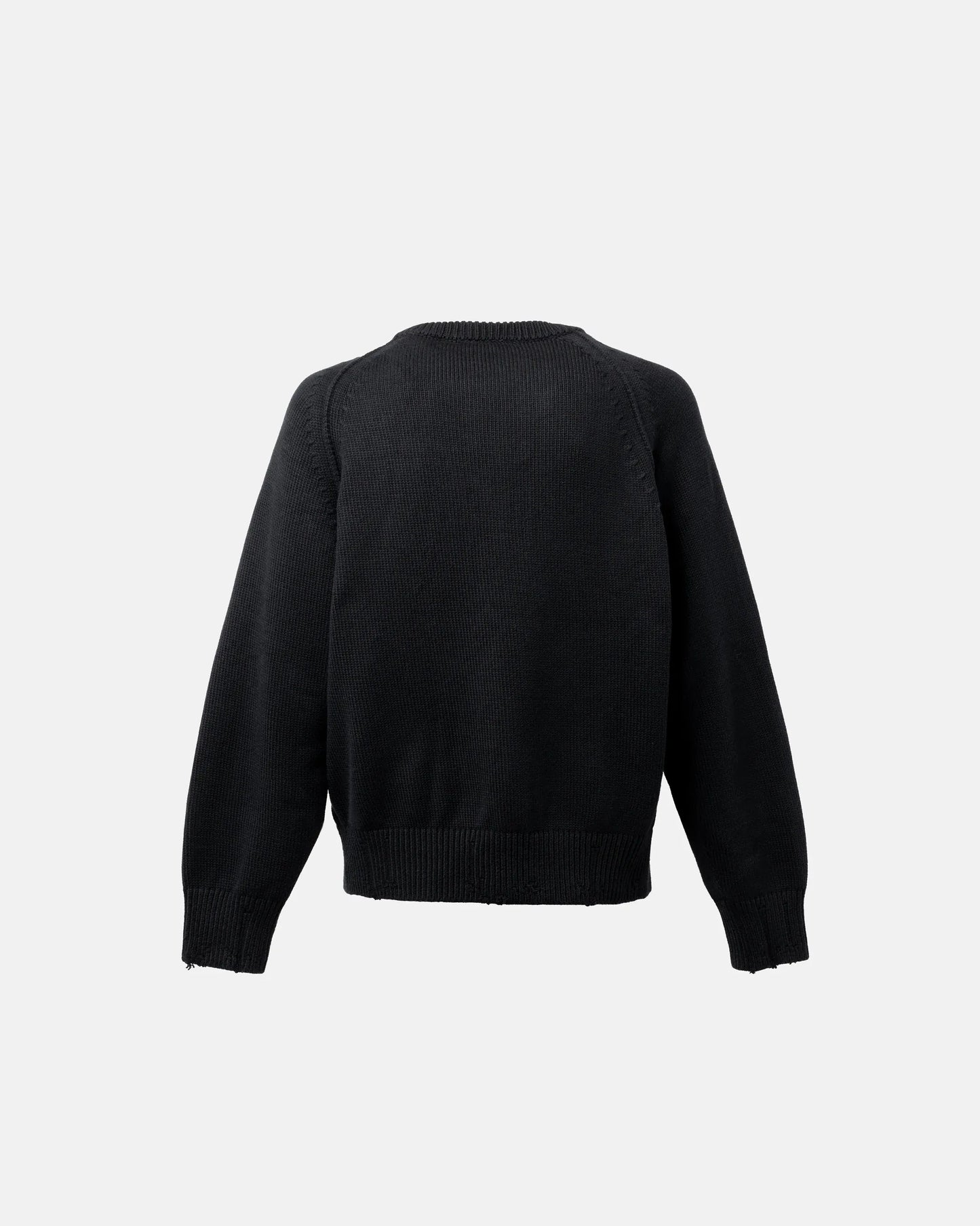 SimplyComplicated - DISTRESSED COTTON CARDIGAN - BLACK