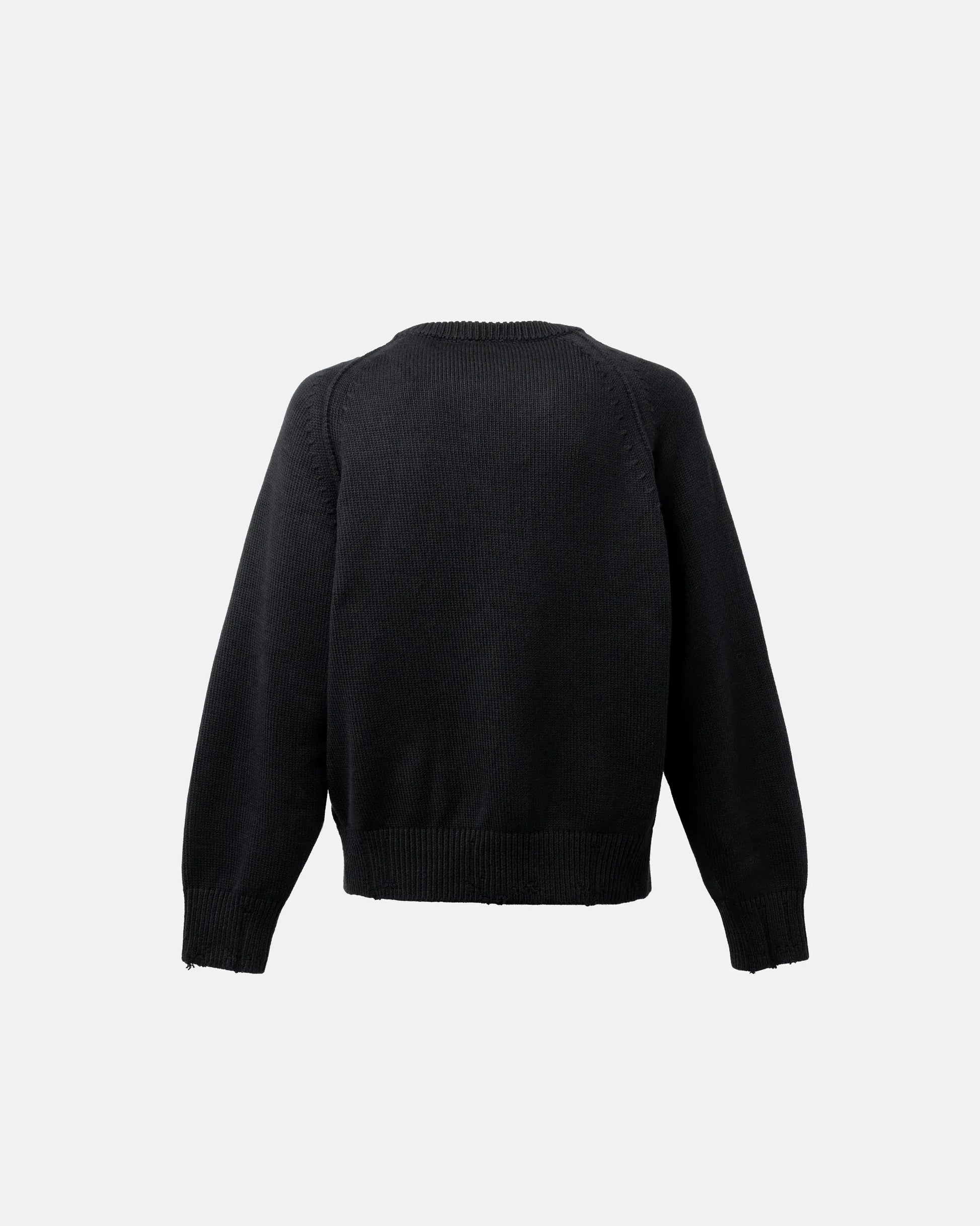 SimplyComplicated - DISTRESSED COTTON CARDIGAN - BLACK – un