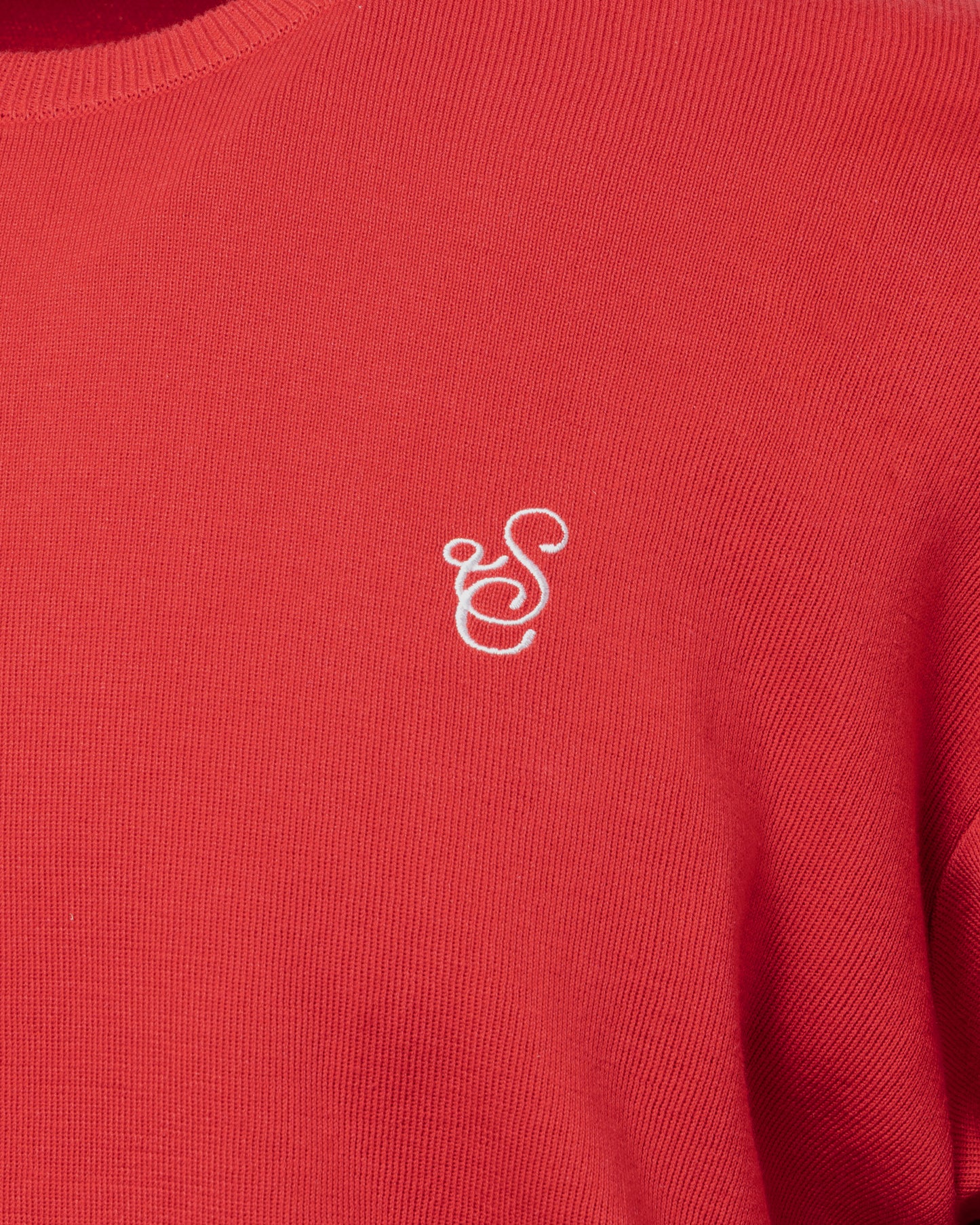 SimplyComplicated - SCRIPT KNIT L/S TEE - RED
