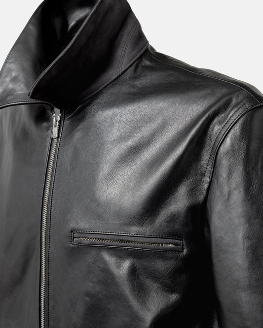 SimplyComplicated - WORKER LEATHER JACKET - BLACK