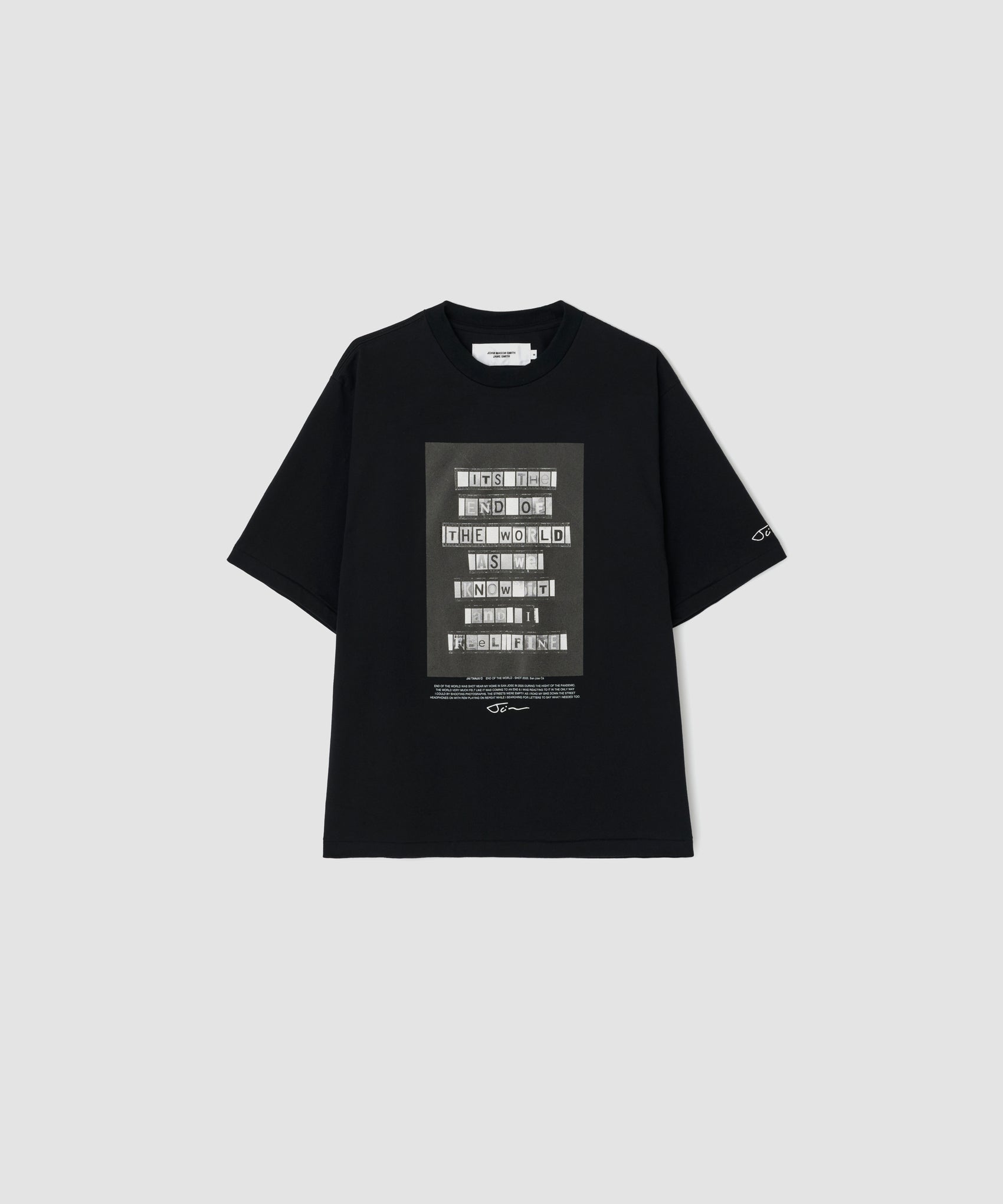 JOHN MASON SMITH / JANE SMITH - JAI TANJU END OF THE WORLD SHOT S/S T-SHIRT - BLACK