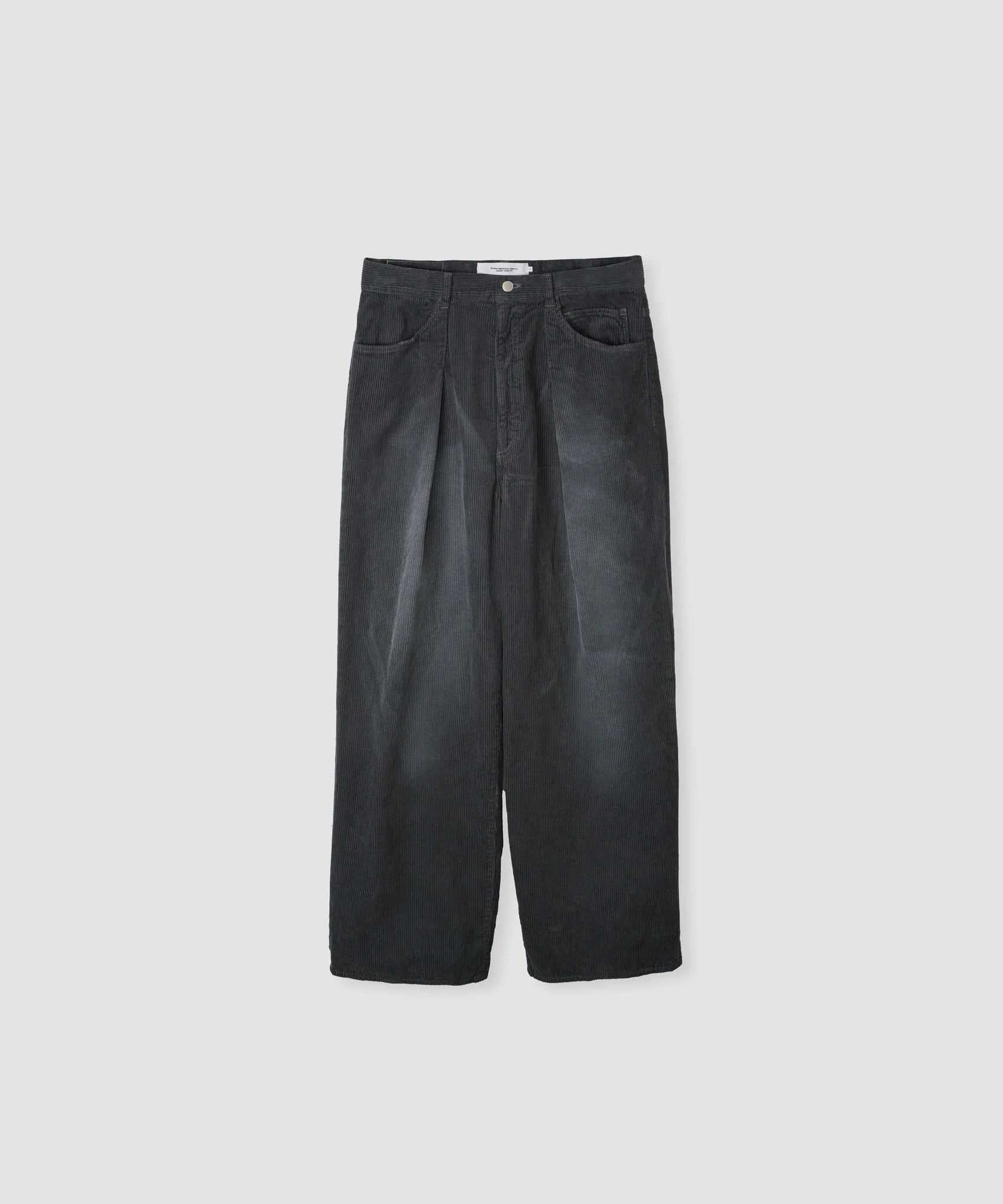 JOHN MASON SMITH / JANE SMITH - 8W COTTON CORDUROY TUCK 5 POCKET PANTS - GRAY