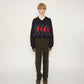 JOHN MASON SMITH / JANE SMITH - 7G DOUBLE JACQUARD ARGYLE V NECK SWEATER - GRAY