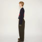 JOHN MASON SMITH / JANE SMITH - 7G DOUBLE JACQUARD ARGYLE V NECK SWEATER - GRAY