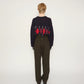 JOHN MASON SMITH / JANE SMITH - 7G DOUBLE JACQUARD ARGYLE V NECK SWEATER - GRAY