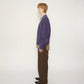 JOHN MASON SMITH / JANE SMITH - 5G BRUSHED JACQUARD CARDIGAN - PURPLE MIX