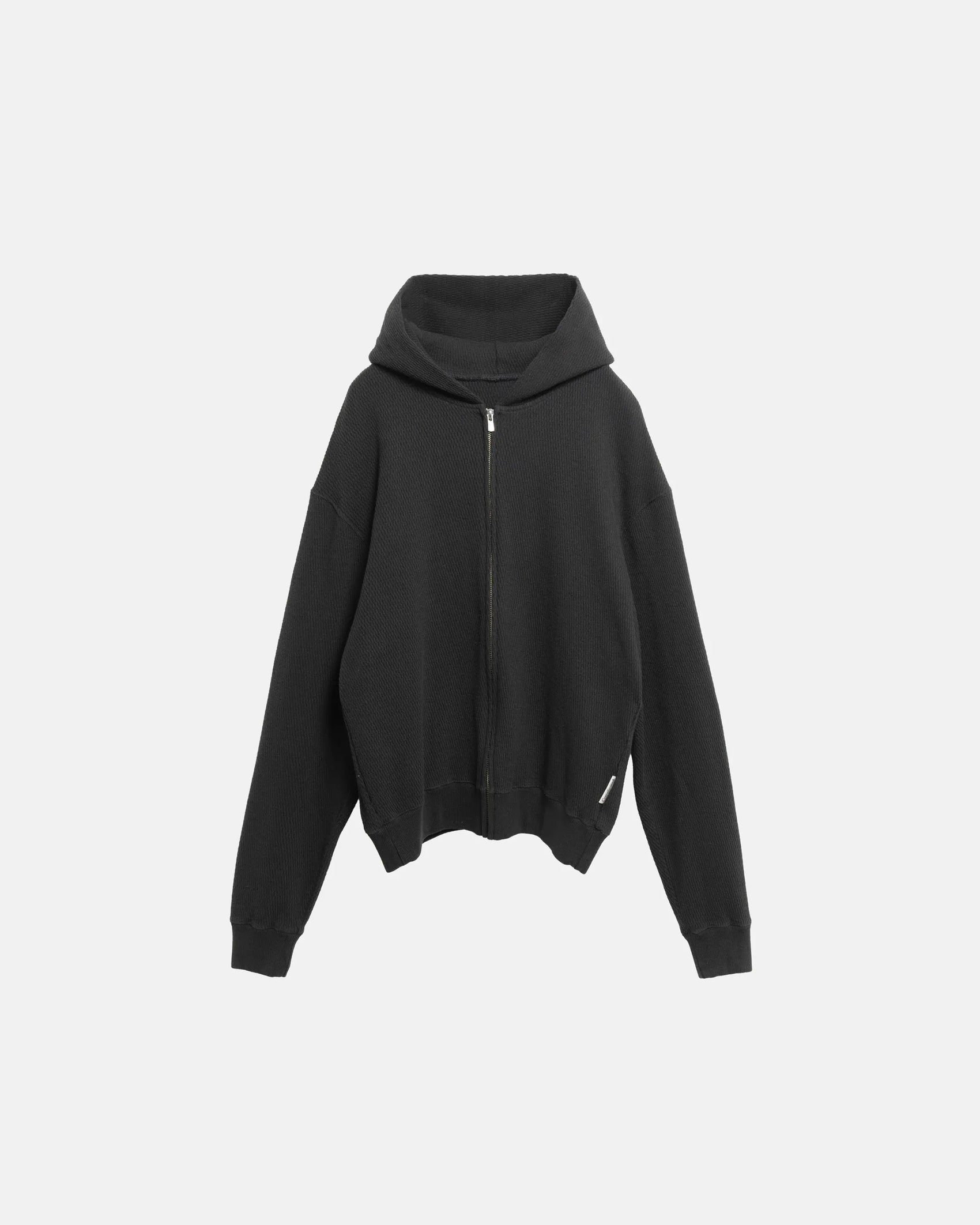 SimplyComplicated - HONEYCOMB WAFFLE HOODIE - BLACK