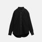 SimplyComplicated - LINED EDGE SILK BLENDED SHIRT - BLACK