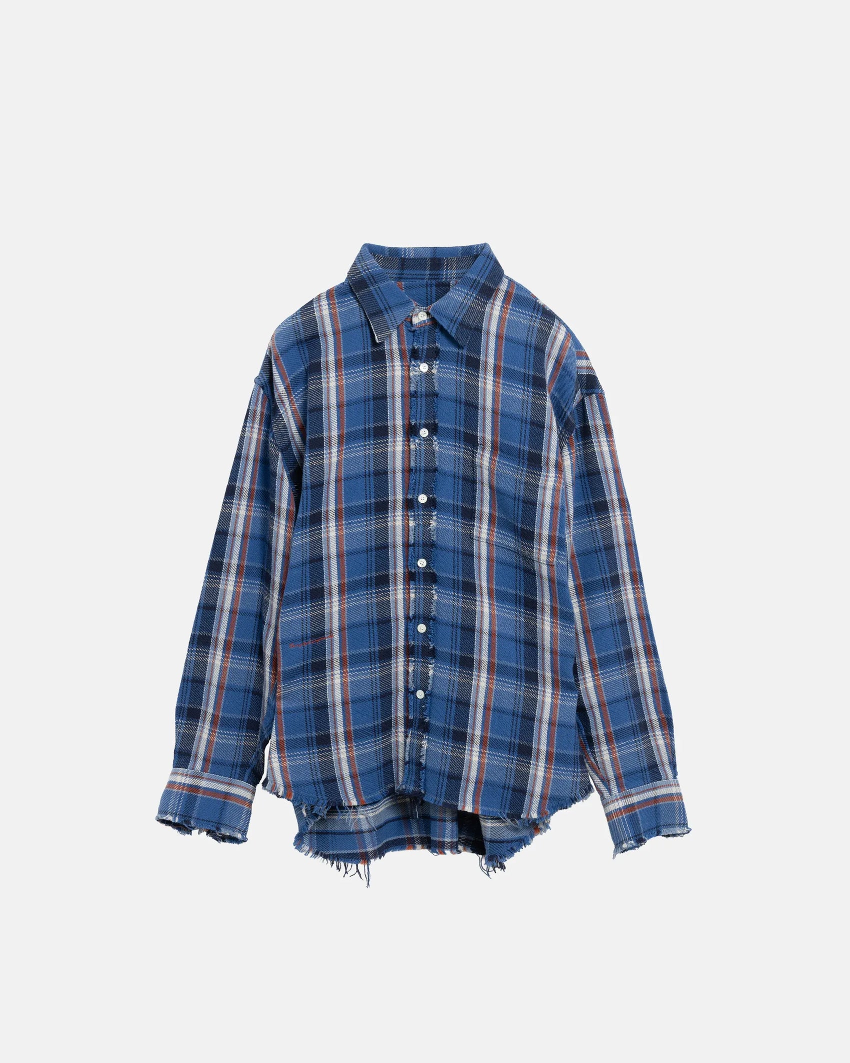 SimplyComplicated - RAW EDGE CHECK SHIRT - BLUE CHECK
