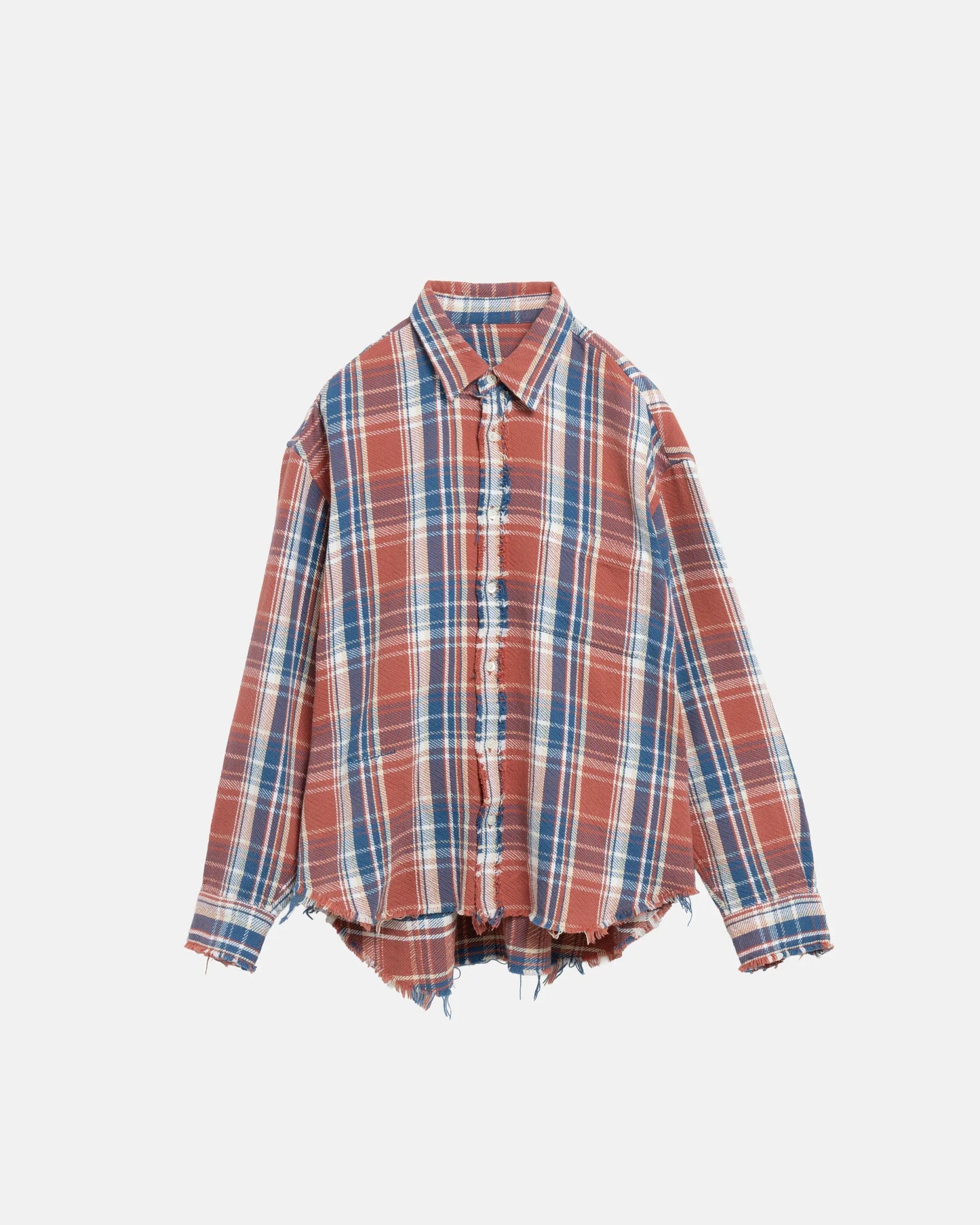SimplyComplicated - RAW EDGE CHECK SHIRT - RED CHECK