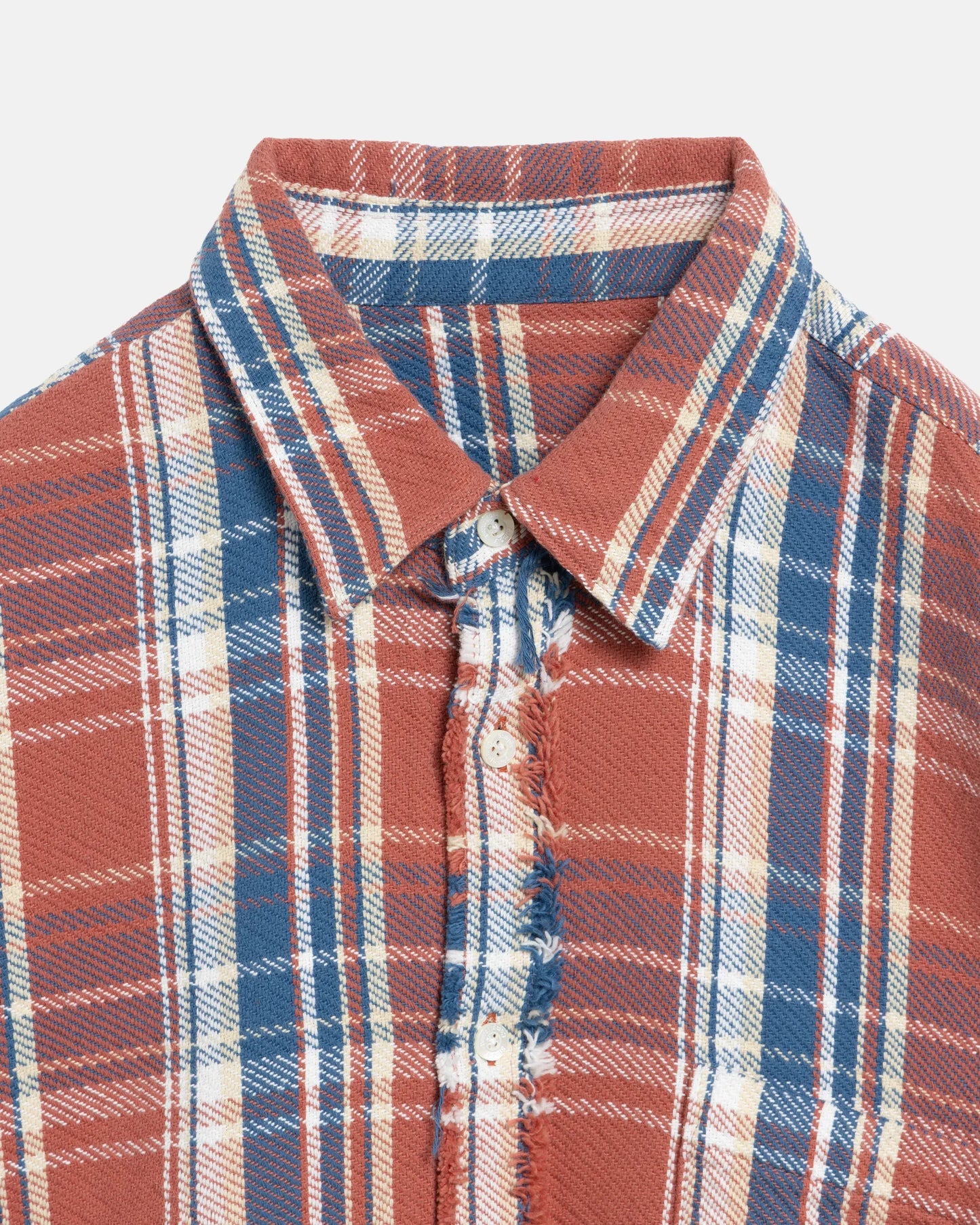 SimplyComplicated - RAW EDGE CHECK SHIRT - RED CHECK
