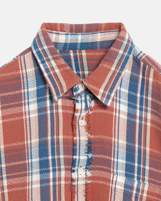 SimplyComplicated - RAW EDGE CHECK SHIRT - RED CHECK