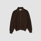 JOHN MASON SMITH / JANE SMITH - 7G MESH POLO COLLAR CARDIGAN - BROWN