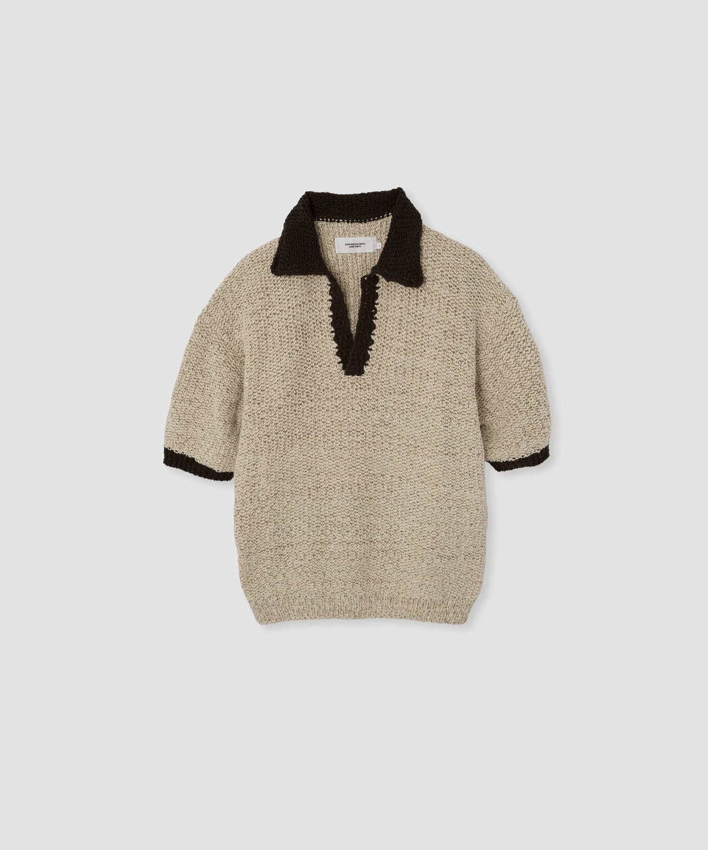JOHN MASON SMITH / JANE SMITH - 3G KNIT POLO - NATURAL MIX