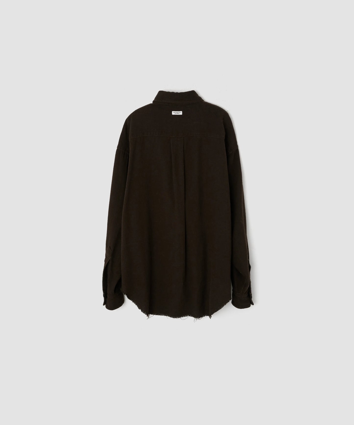 JOHN MASON SMITH / JANE SMITH - SILK NOIL GARMENT DYE OVERSIZED REGULAR COLLAR SHIRT - BROWN