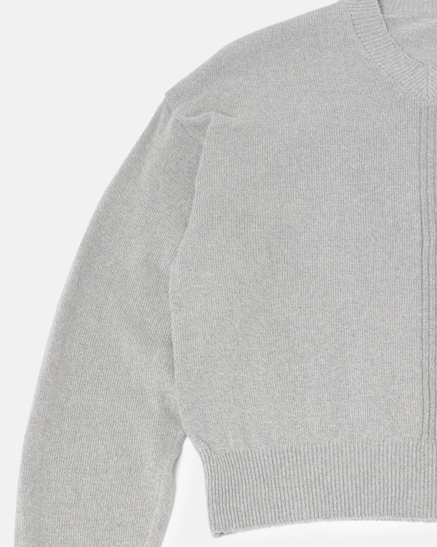 SimplyComplicated - V NECK LIGHT KNIT SWEATER - LT.GREY