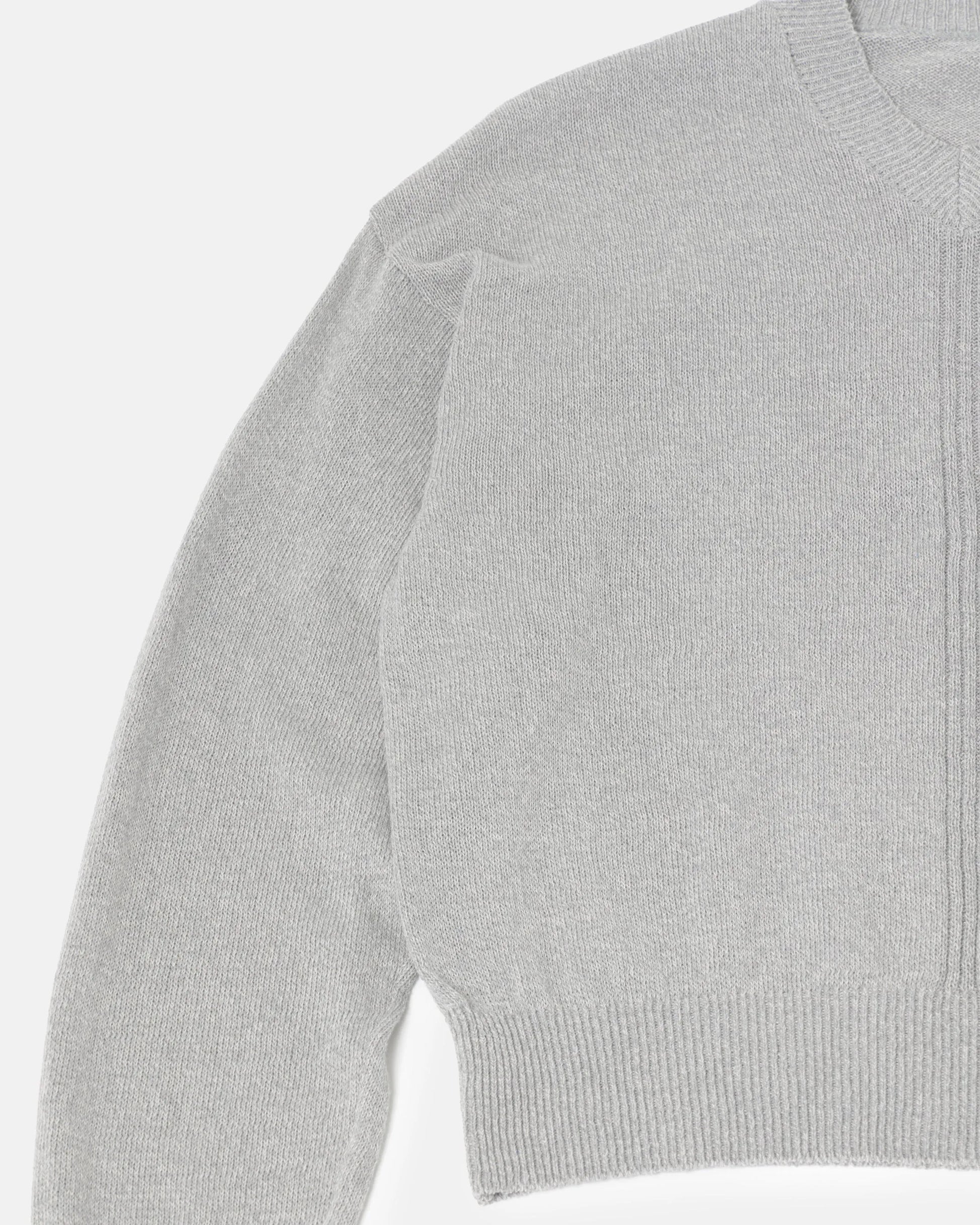 SimplyComplicated - V NECK LIGHT KNIT SWEATER - LT.GREY – un