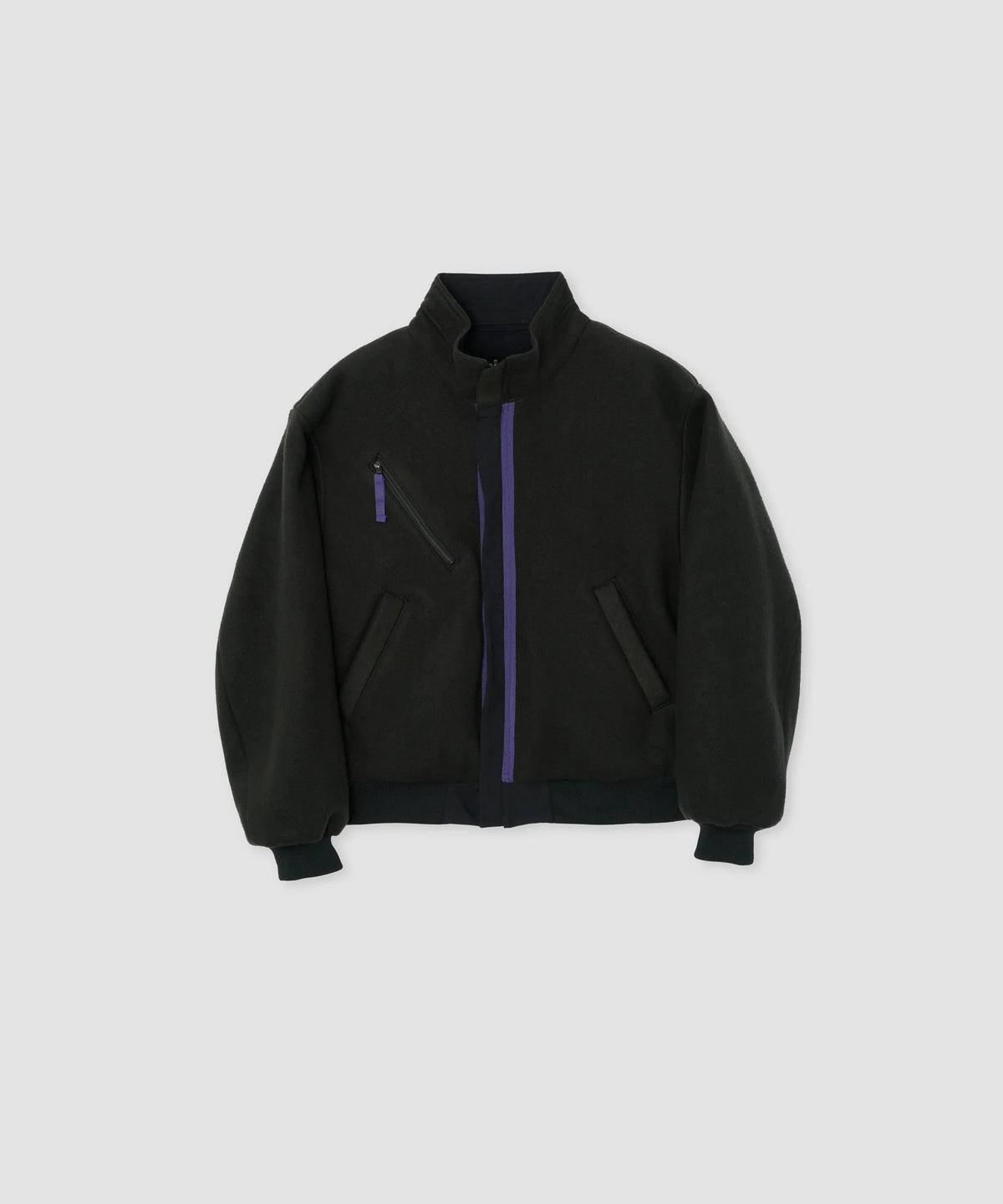 JOHN MASON SMITH / JANE SMITH - NYLON TASLAN REVERSIBLE SHELLED FLEECE JACKET - BLACK