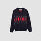 JOHN MASON SMITH / JANE SMITH - 7G DOUBLE JACQUARD ARGYLE V NECK SWEATER - NAVY