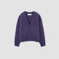JOHN MASON SMITH / JANE SMITH - 5G BRUSHED JACQUARD CARDIGAN - PURPLE MIX
