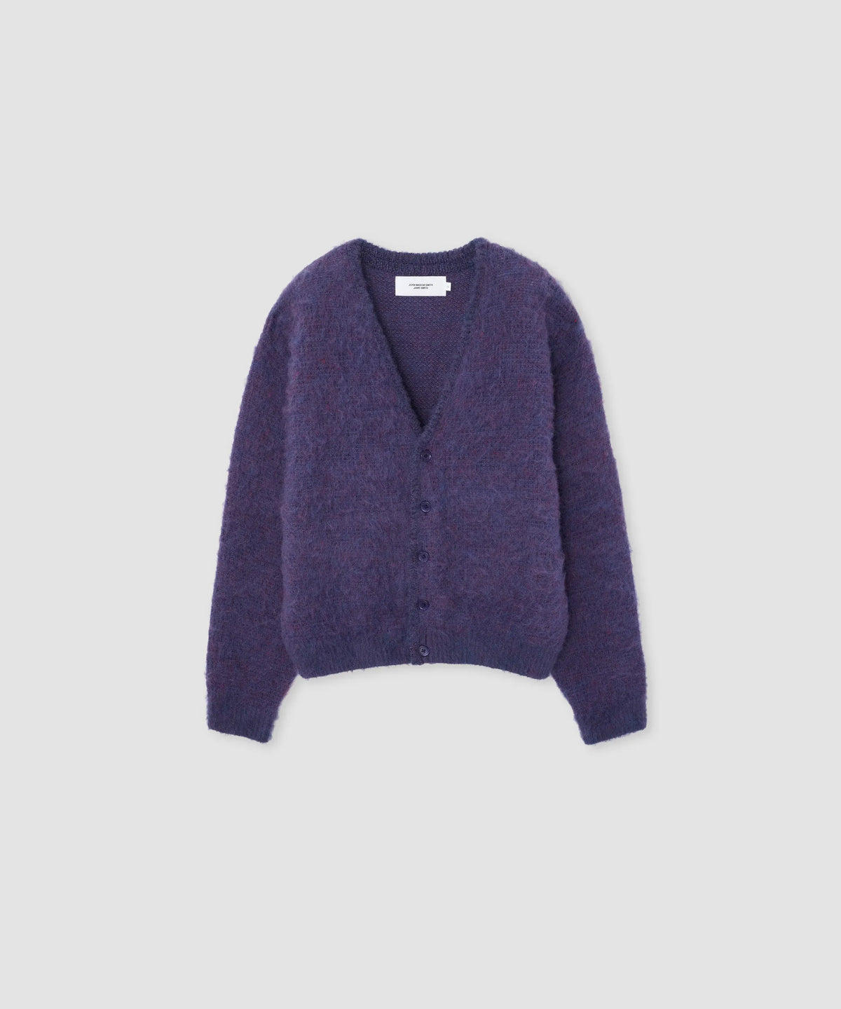 JOHN MASON SMITH / JANE SMITH - 5G BRUSHED JACQUARD CARDIGAN - PURPLE MIX