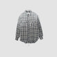 JOHN MASON SMITH / JANE SMITH - COTTON FLANNEL OVERSIZED SHIRT - GRAY CHECK
