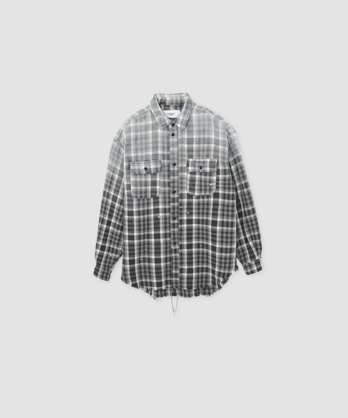 JOHN MASON SMITH / JANE SMITH - COTTON FLANNEL OVERSIZED SHIRT - GRAY CHECK