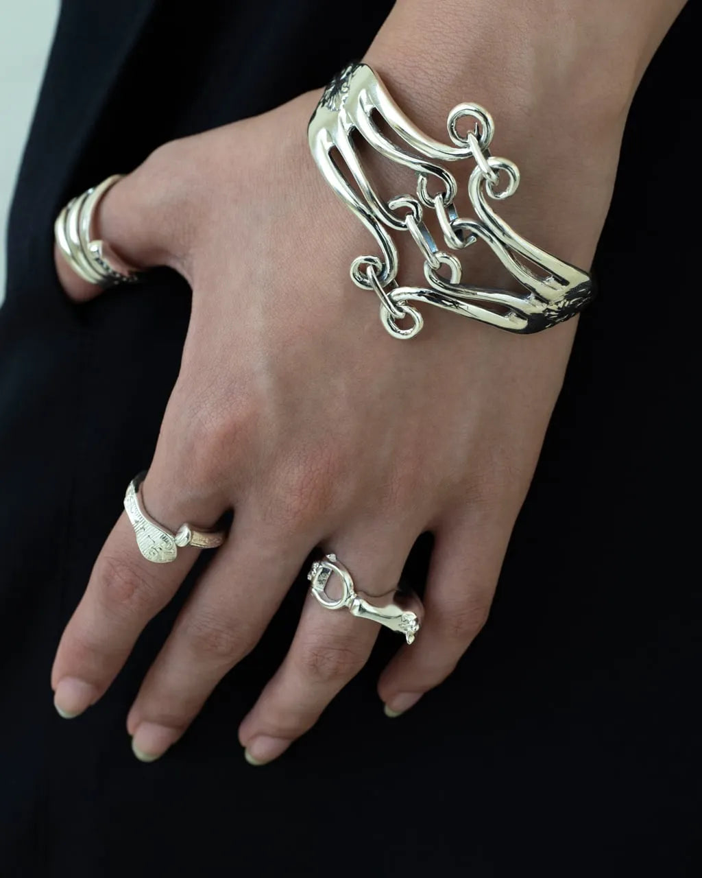 WAKAN SILVER SMITH - Double fork bracelet - SILVER