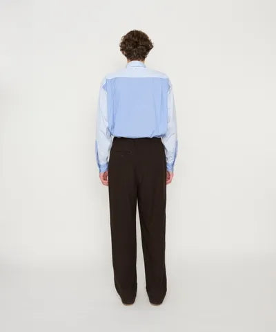 JOHN MASON SMITH / JANE SMITH - SILK NOIL GARMENT DYE PAJAMA PANTS - BROWN