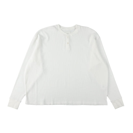 KANEMASA PHIL. - 18G Garment Dye Waffle - WHITE(OXFORD WHITE)