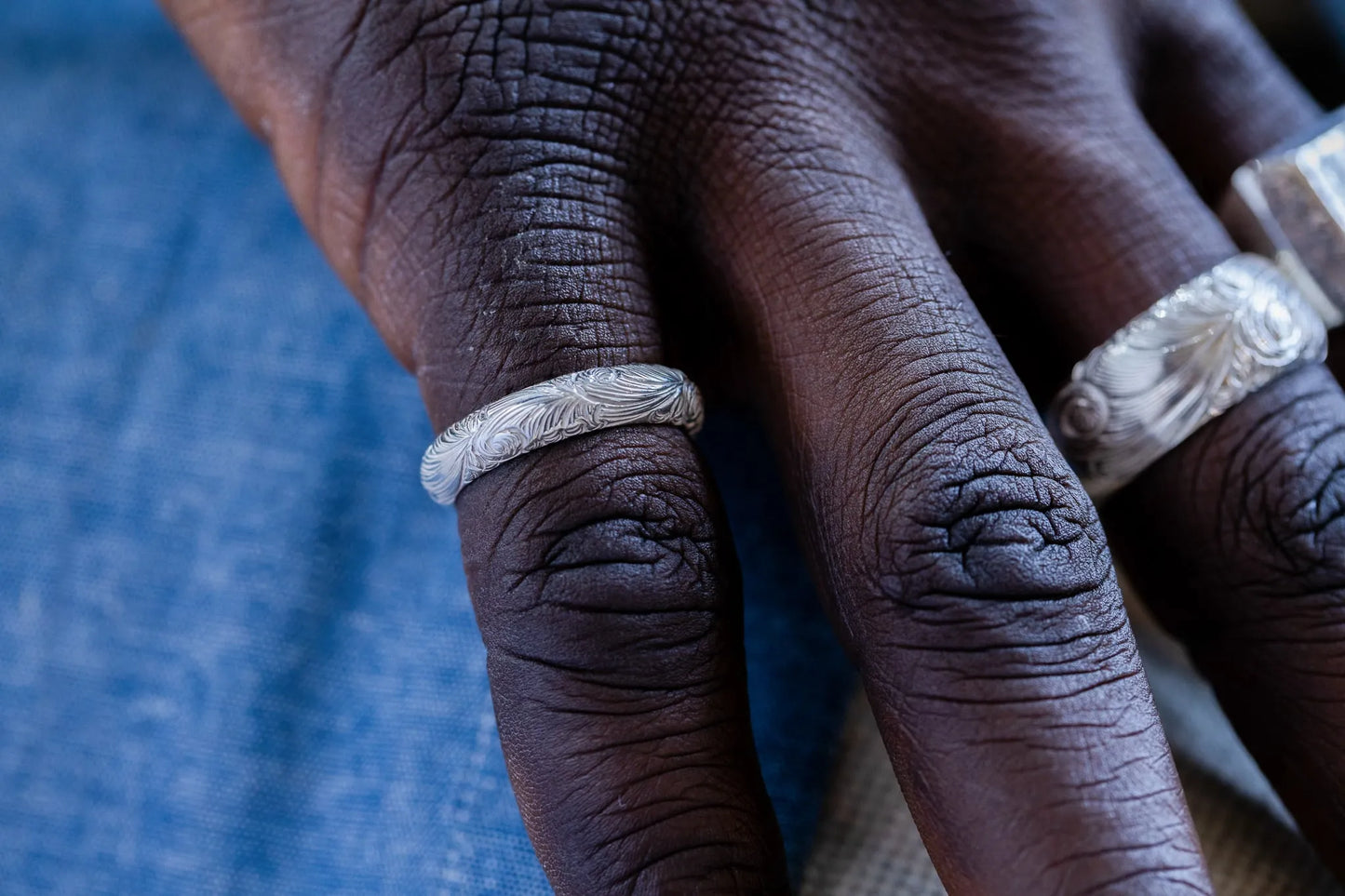 WAKAN SILVER SMITH - Arabesque half round ring S - SILVER