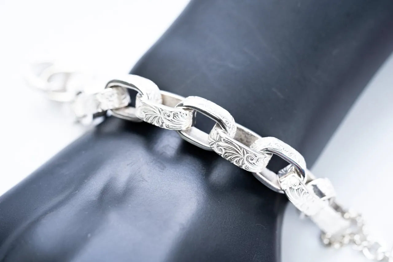 WAKAN SILVER SMITH - Arabesque Hopi chain bracelet - SILVER