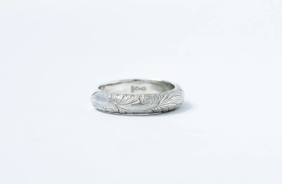 WAKAN SILVER SMITH - Arabesque half round ring S - SILVER