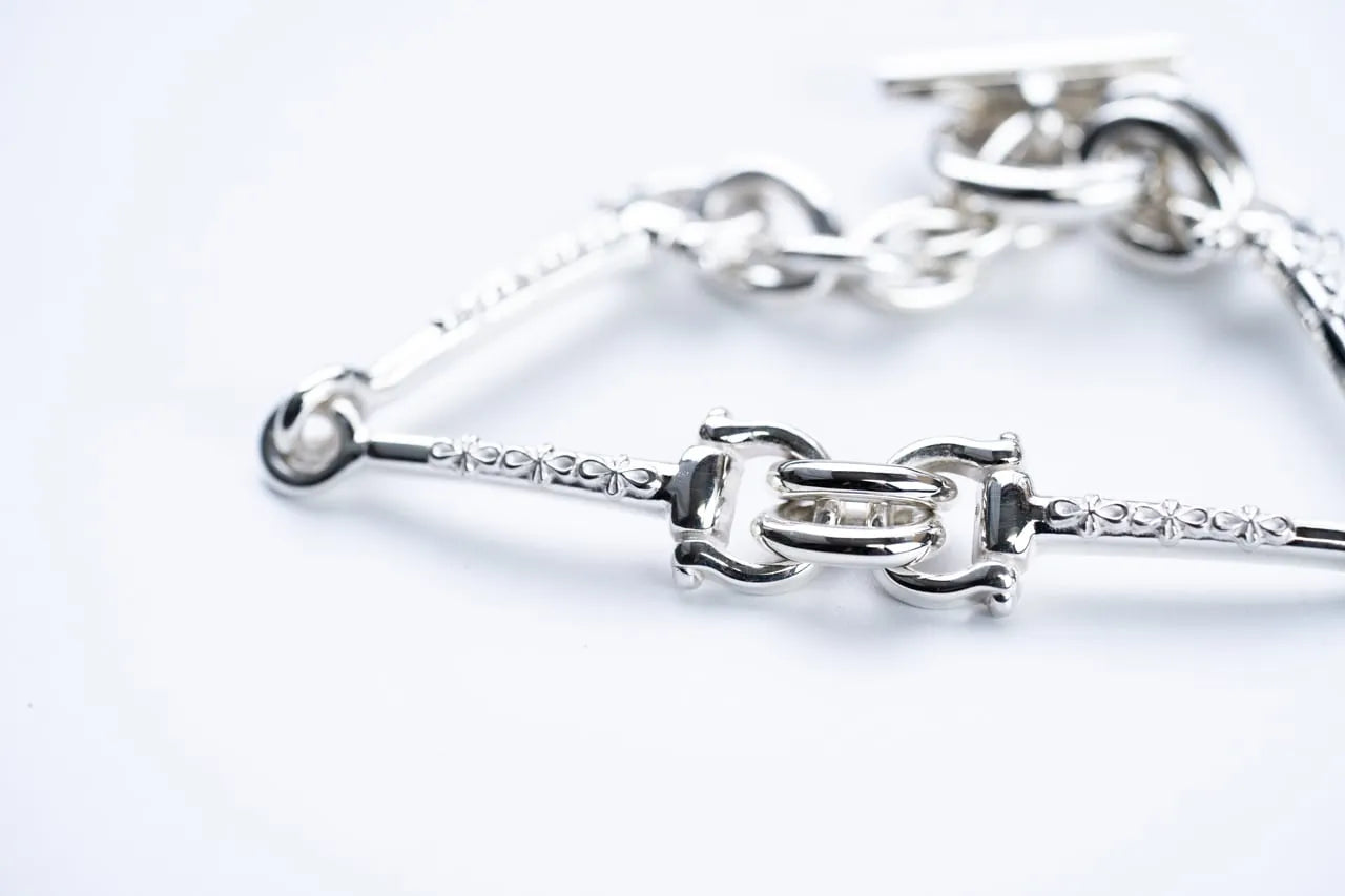 WAKAN SILVER SMITH - Horse bit bracelet (elongated) - SILVER
