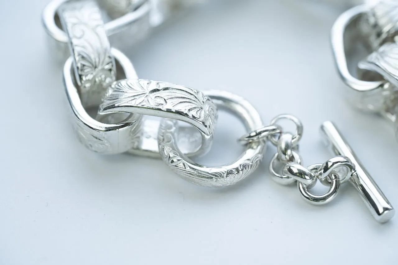 WAKAN SILVER SMITH - Arabesque Hopi chain bracelet - SILVER