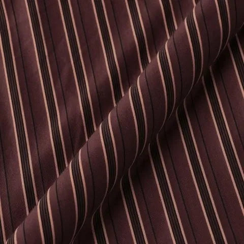 KANEMASA PHIL. - 46G Atmosphere Stripe Shirt - BROWN(Rustic Brown)