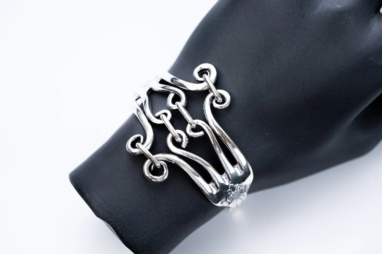 WAKAN SILVER SMITH - Double fork bracelet - SILVER