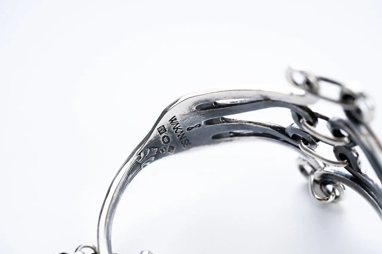 WAKAN SILVER SMITH - Double fork bracelet - SILVER