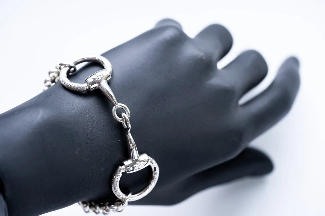 WAKAN SILVER SMITH - Horse bit bracelet L - SILVER