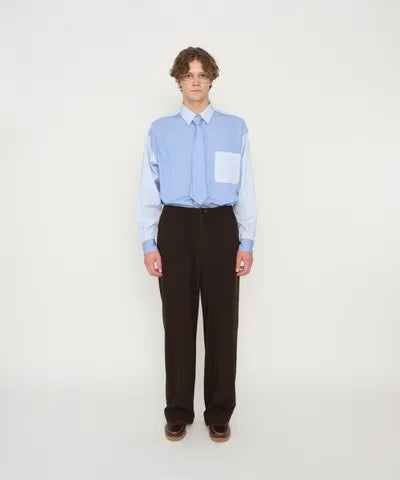 JOHN MASON SMITH / JANE SMITH - SILK NOIL GARMENT DYE PAJAMA PANTS - BROWN