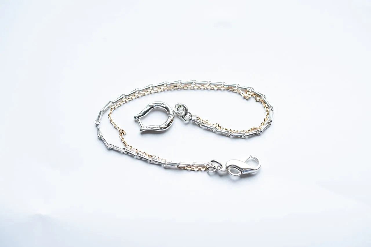 WAKAN SILVER SMITH - K10 Horse shoe combination bracelet (TYPE A) - SILVER