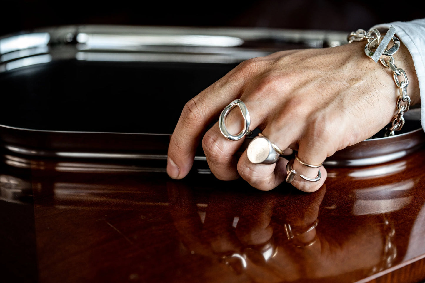 WAKAN SILVER SMITH - See through curve ring M  - SILVER