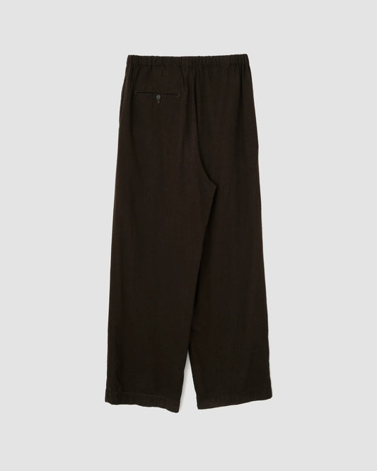 JOHN MASON SMITH / JANE SMITH - SILK NOIL GARMENT DYE PAJAMA PANTS - BROWN