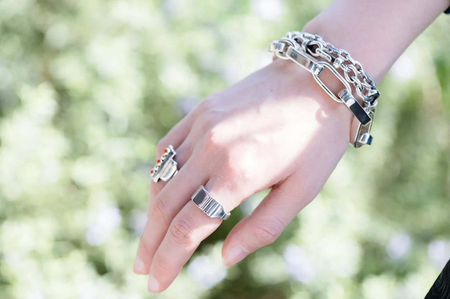 WAKAN SILVER SMITH - Brick ring【Signet】 - SILVER