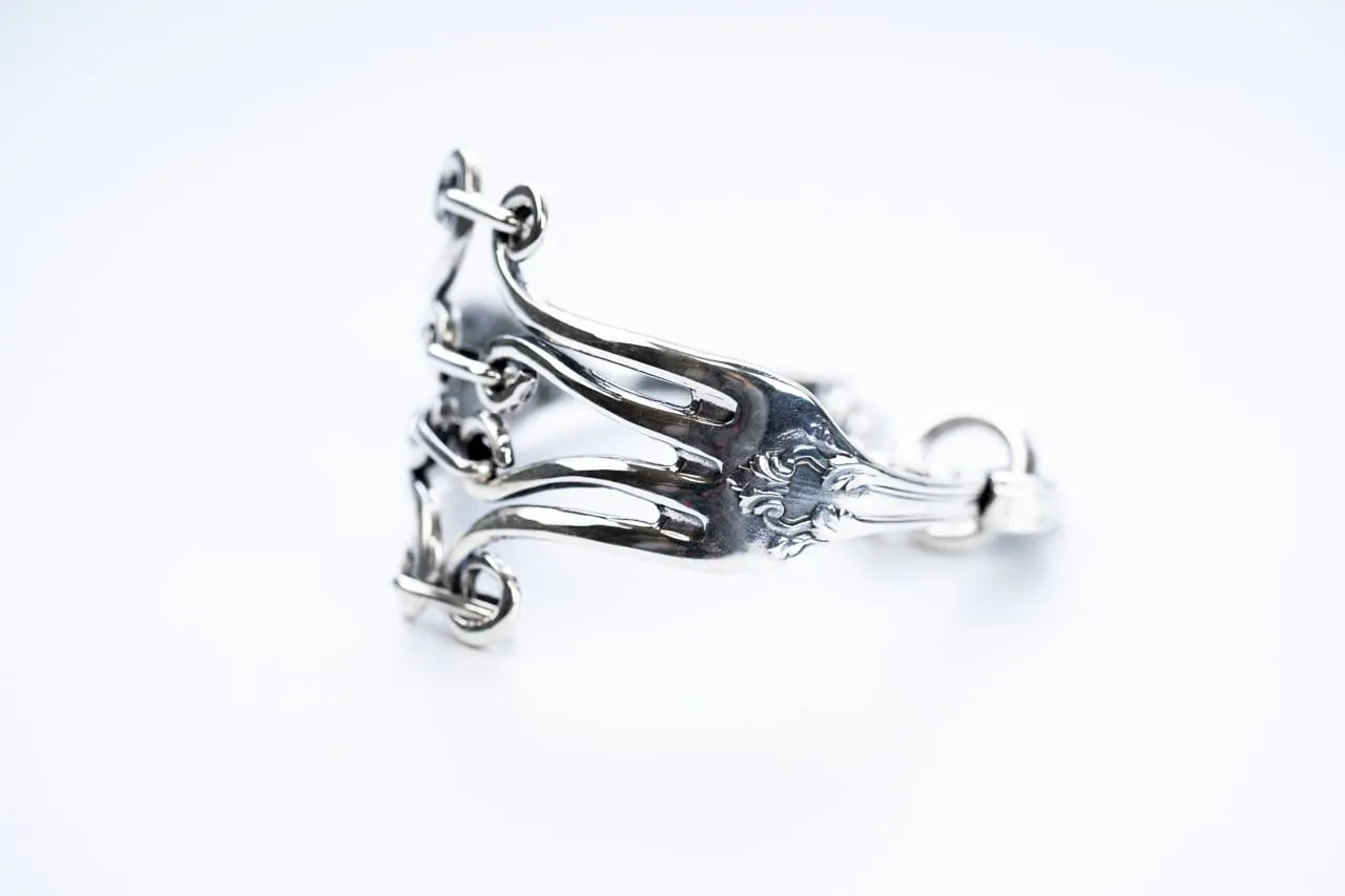 WAKAN SILVER SMITH - Double fork bracelet - SILVER