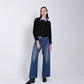 TANAKA - JERSEY CARDIGAN - BLACK HERRINGBONE