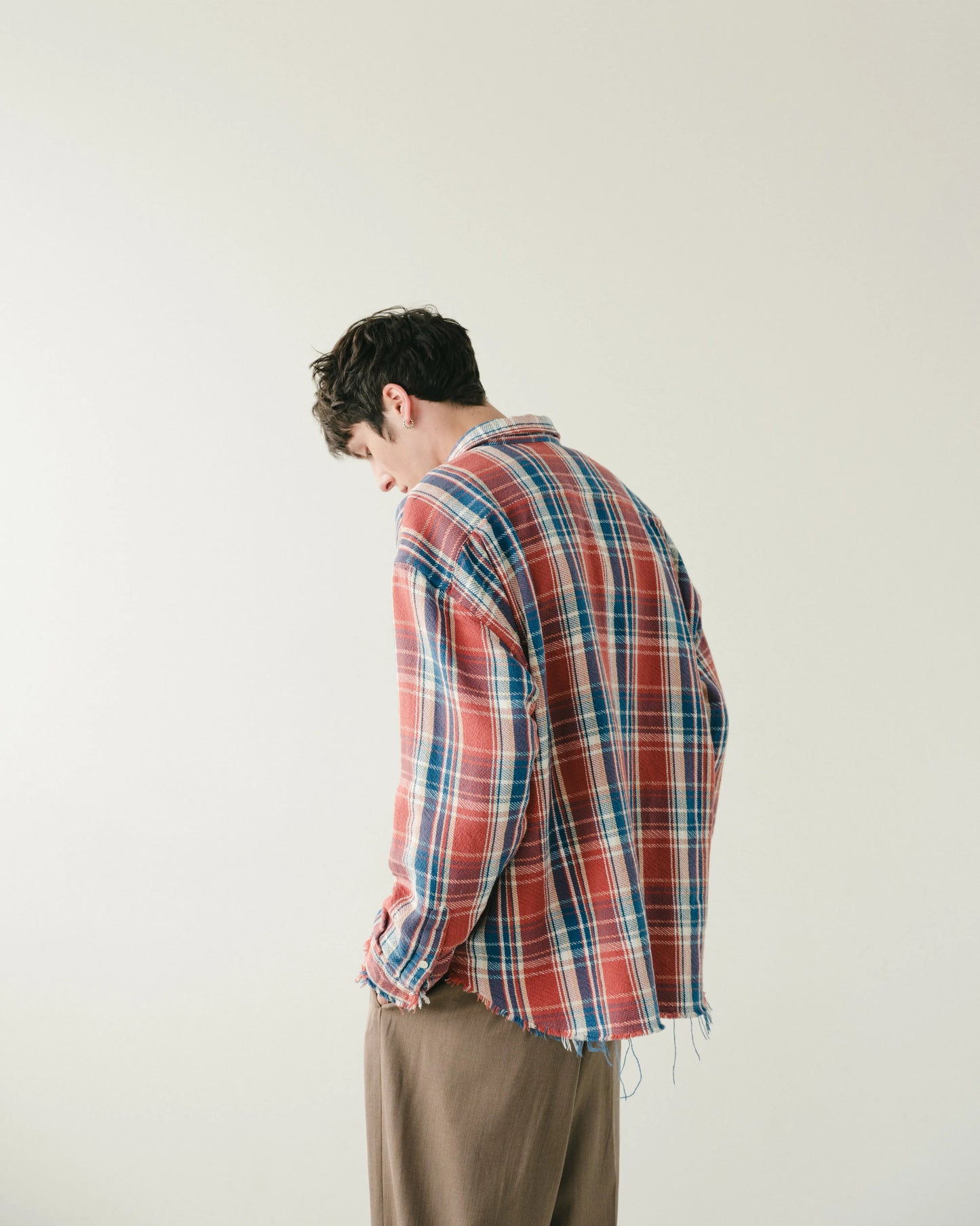 SimplyComplicated - RAW EDGE CHECK SHIRT - RED CHECK