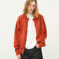 SimplyComplicated - DISTRESSED COTTON CARDIGAN - TERRACOTTA