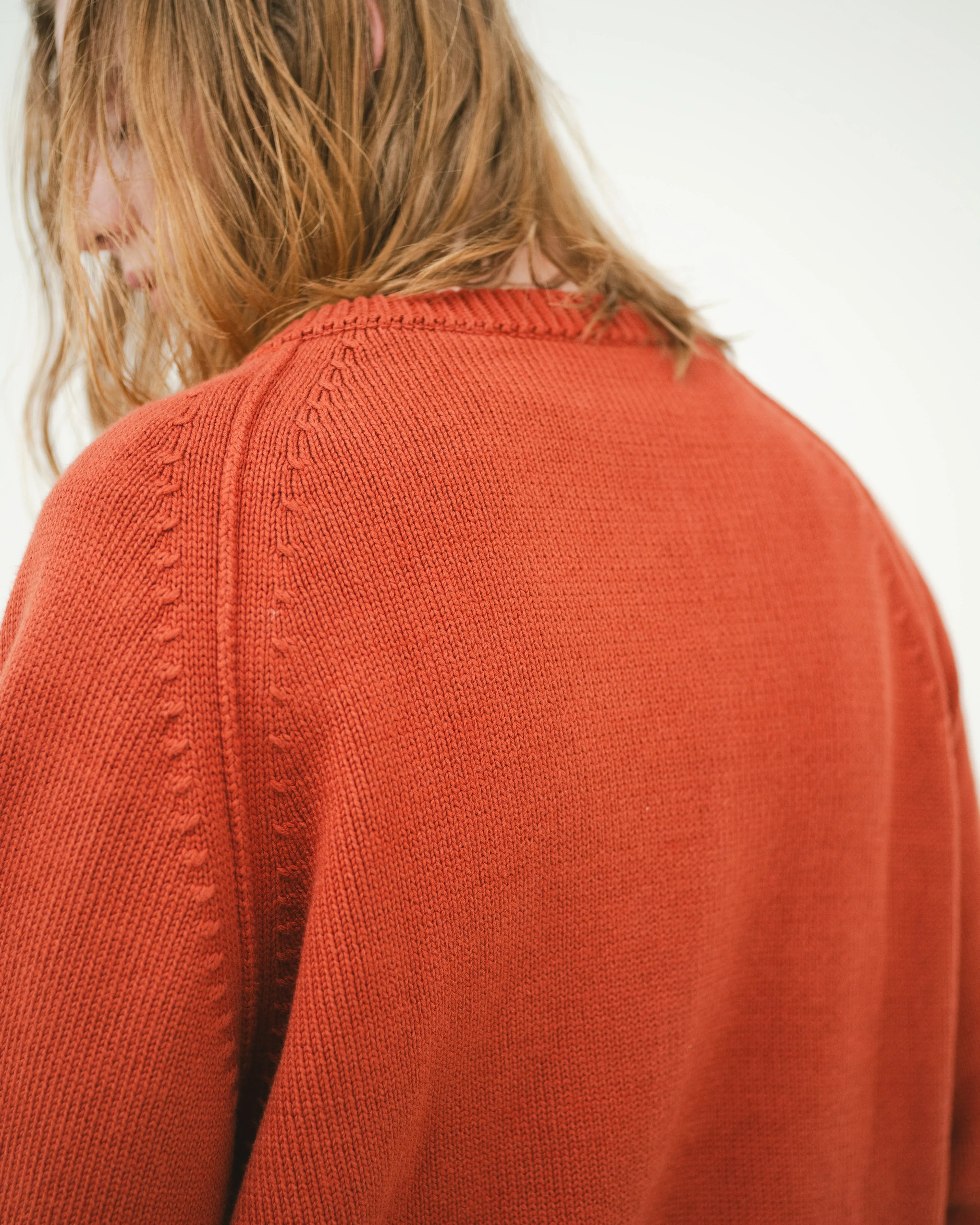 SimplyComplicated - DISTRESSED COTTON CARDIGAN - TERRACOTTA \u2013 un