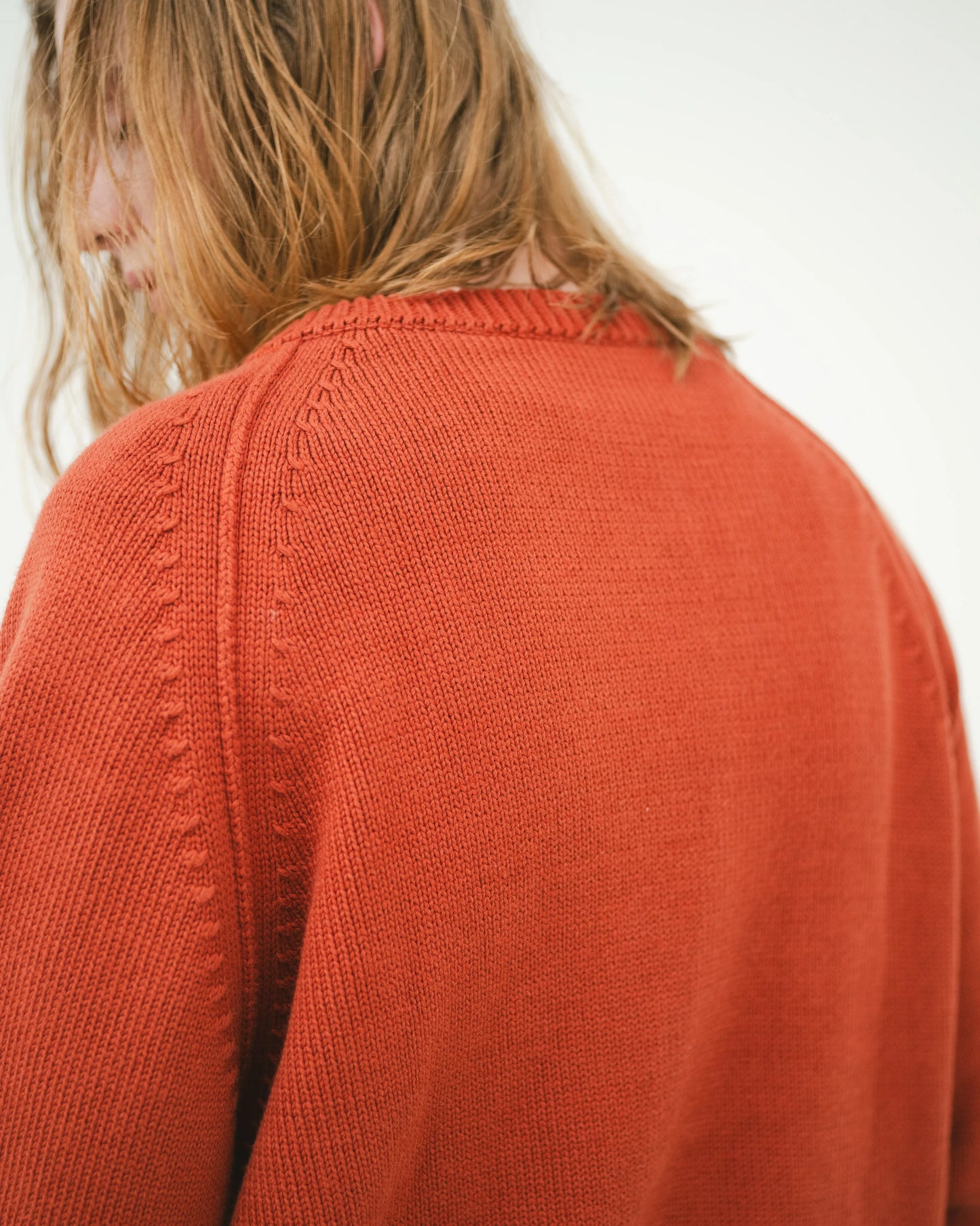 SimplyComplicated - DISTRESSED COTTON CARDIGAN - TERRACOTTA